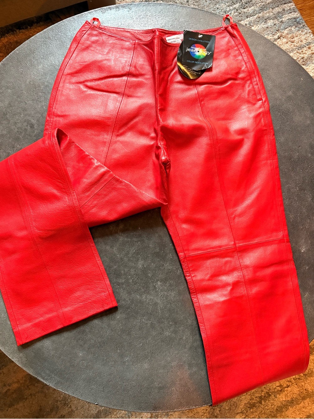 Newport News Red Leather Boot Cut Pants